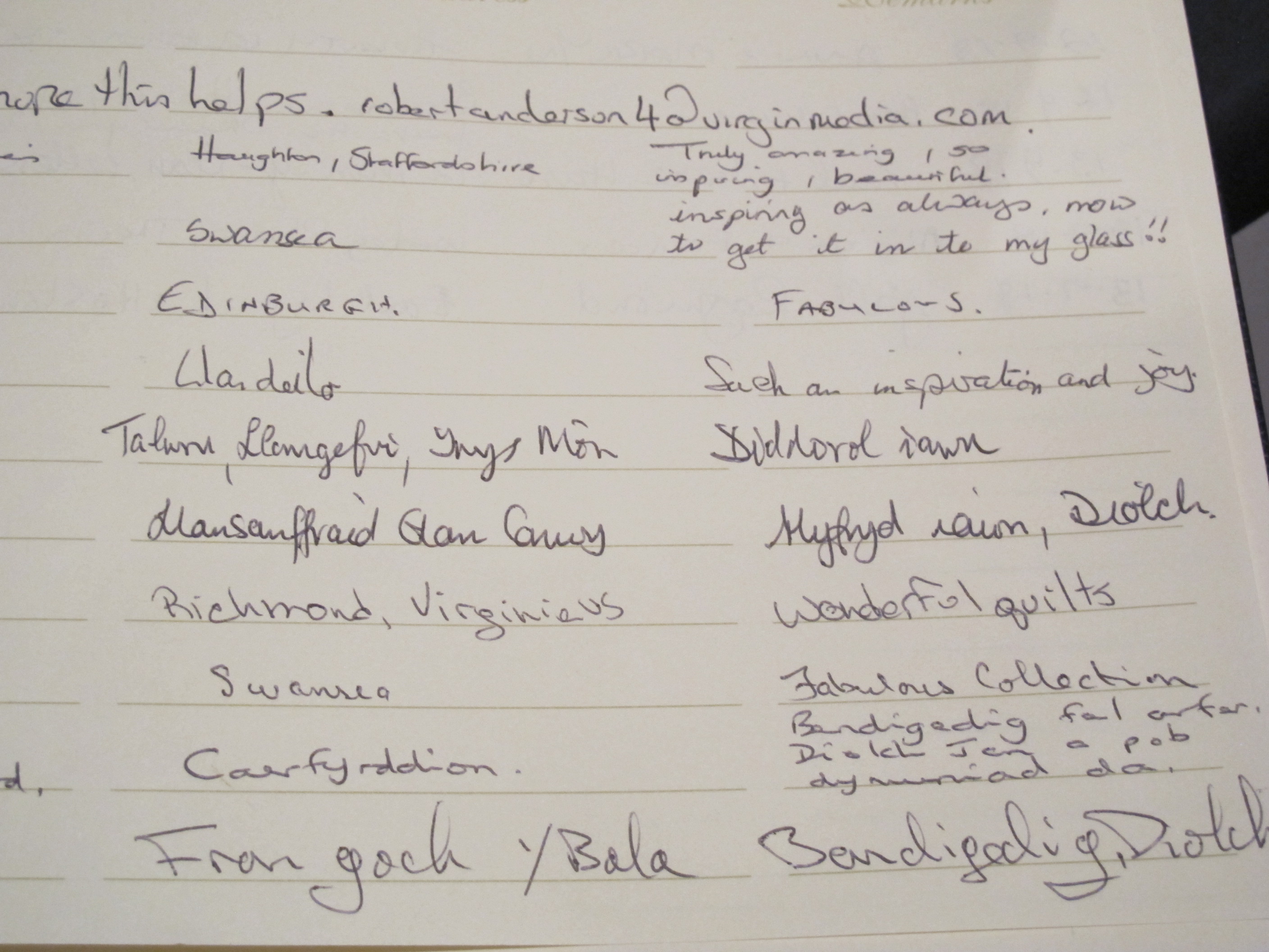 Visitor comments Summer 2018